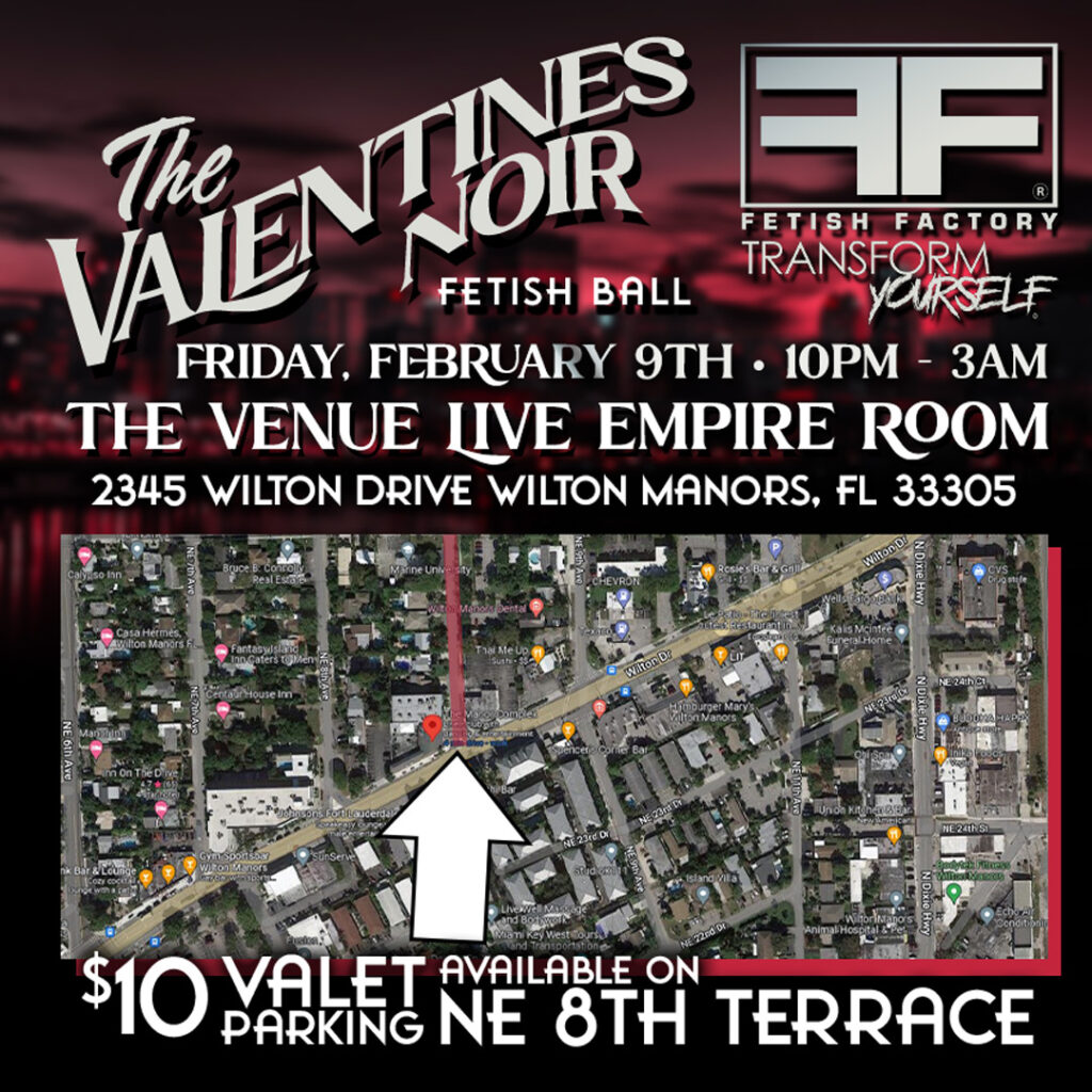 Parking Map for The Valentines Noir Fetish Ball - February 9, 2024